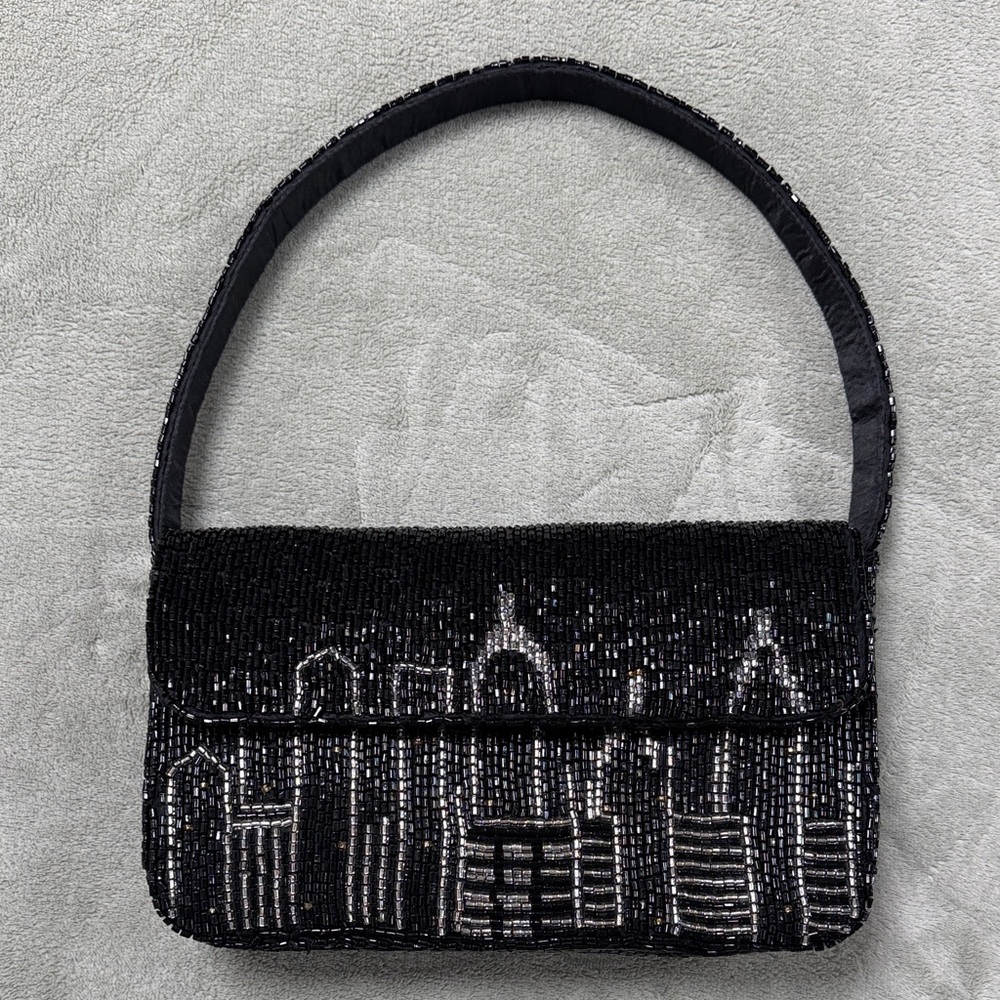 New York Black Beaded Bag